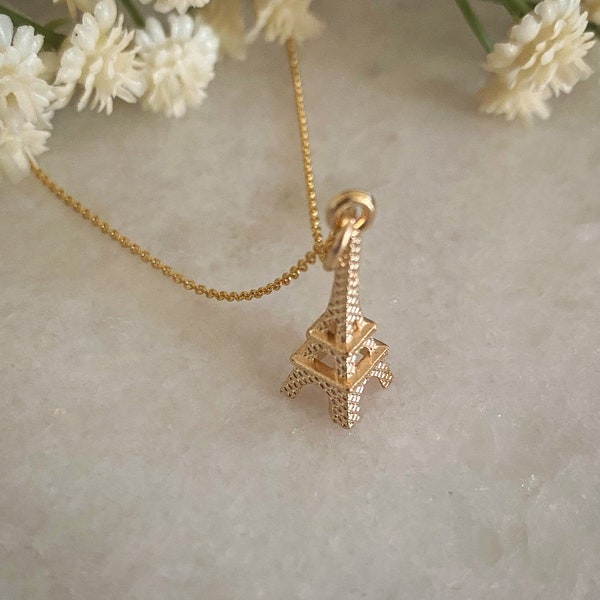 Gold Eiffel Tower Necklace, Eiffel Tower Jewellery, Paris Necklace, Charm Necklace, Paris Themed Gift, Love Paris Necklace, Gifts for Her