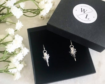 Silver Conch Shell Earrings, Ocean Inspired Jewellery, Beach Lover Gift, Seashell Dangles, Nautical Themed Accessories