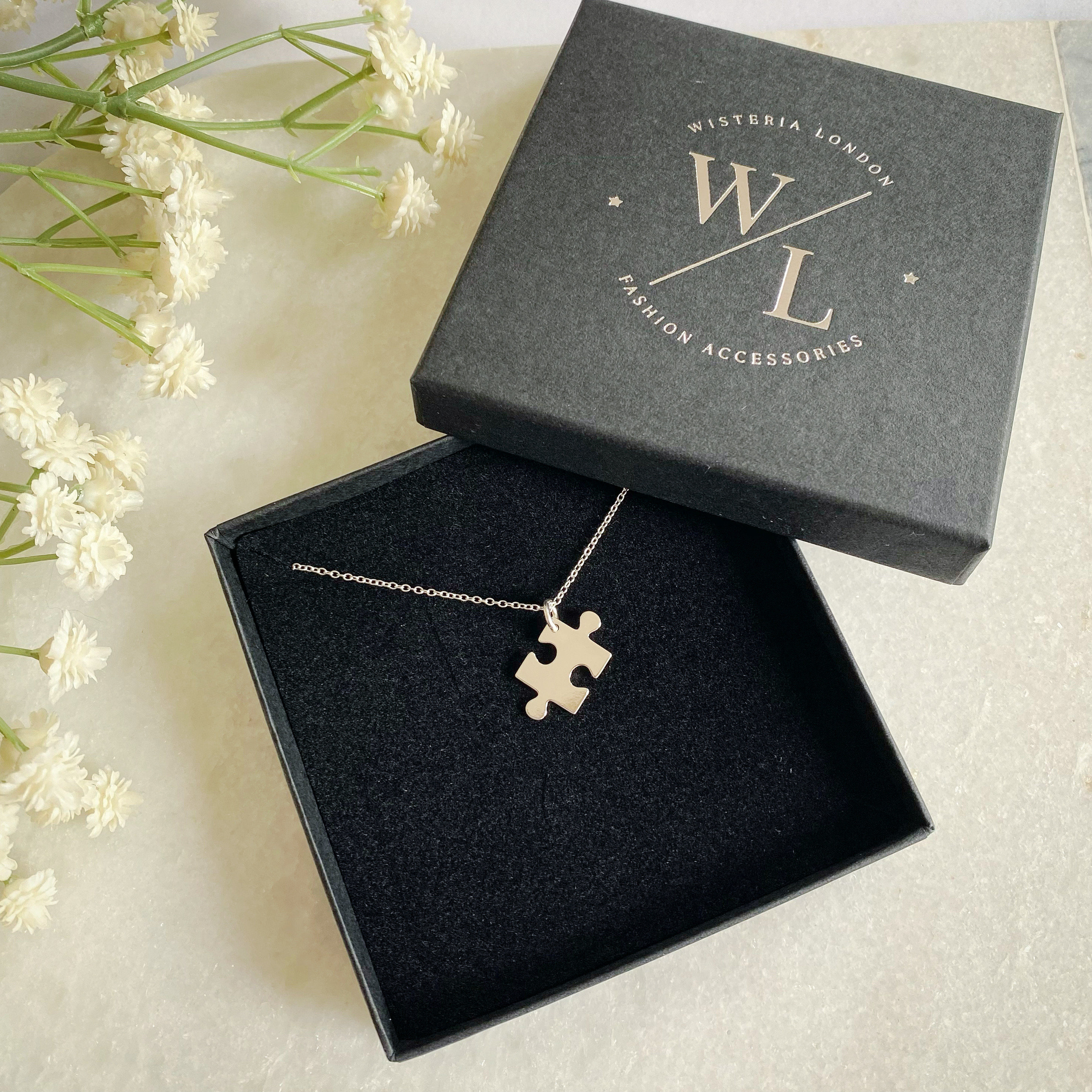 Gold puzzle piece deals necklace for couples