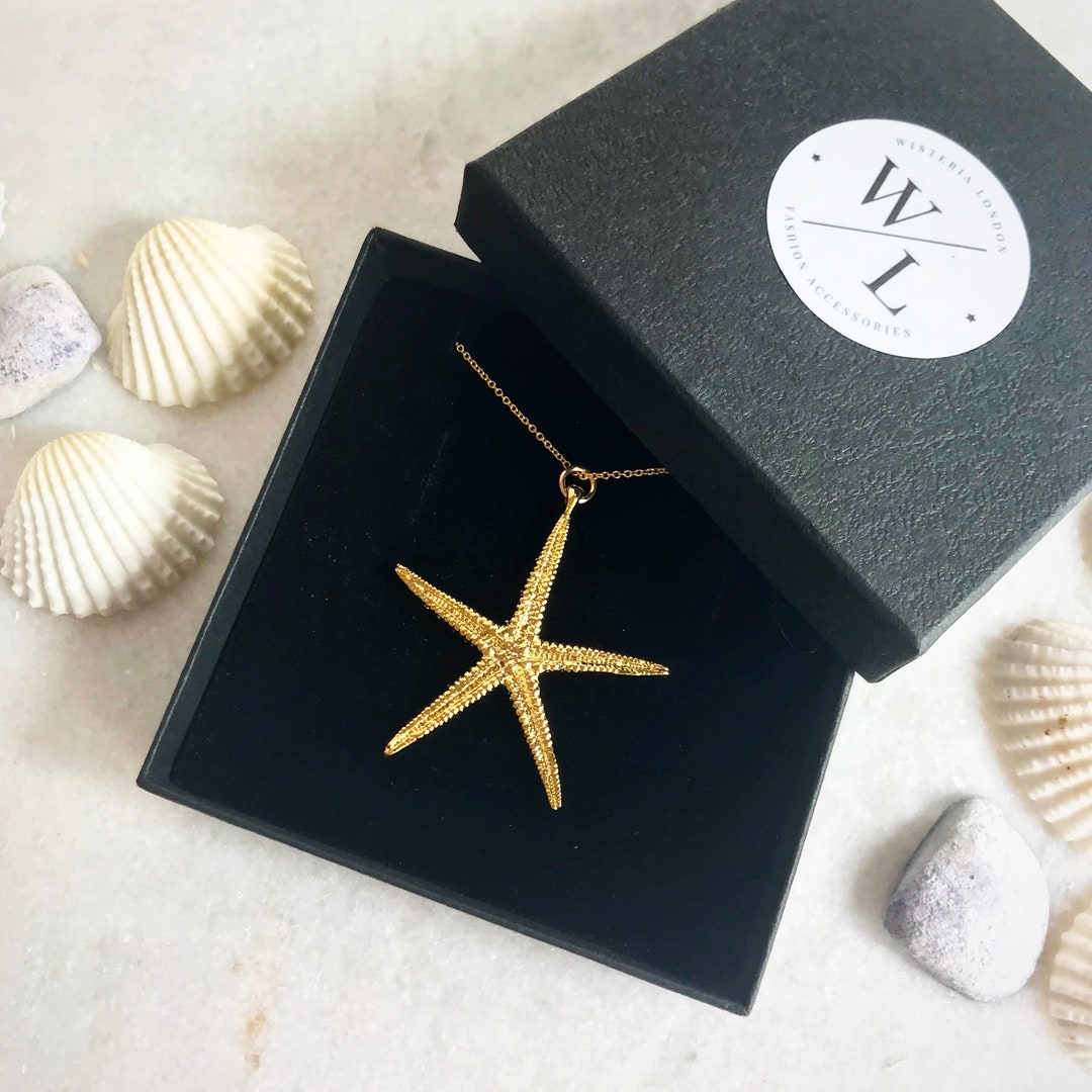 Gold Starfish Necklace For Women Trendy Chunky Gold Necklace Summer Beach Jewelry Gif