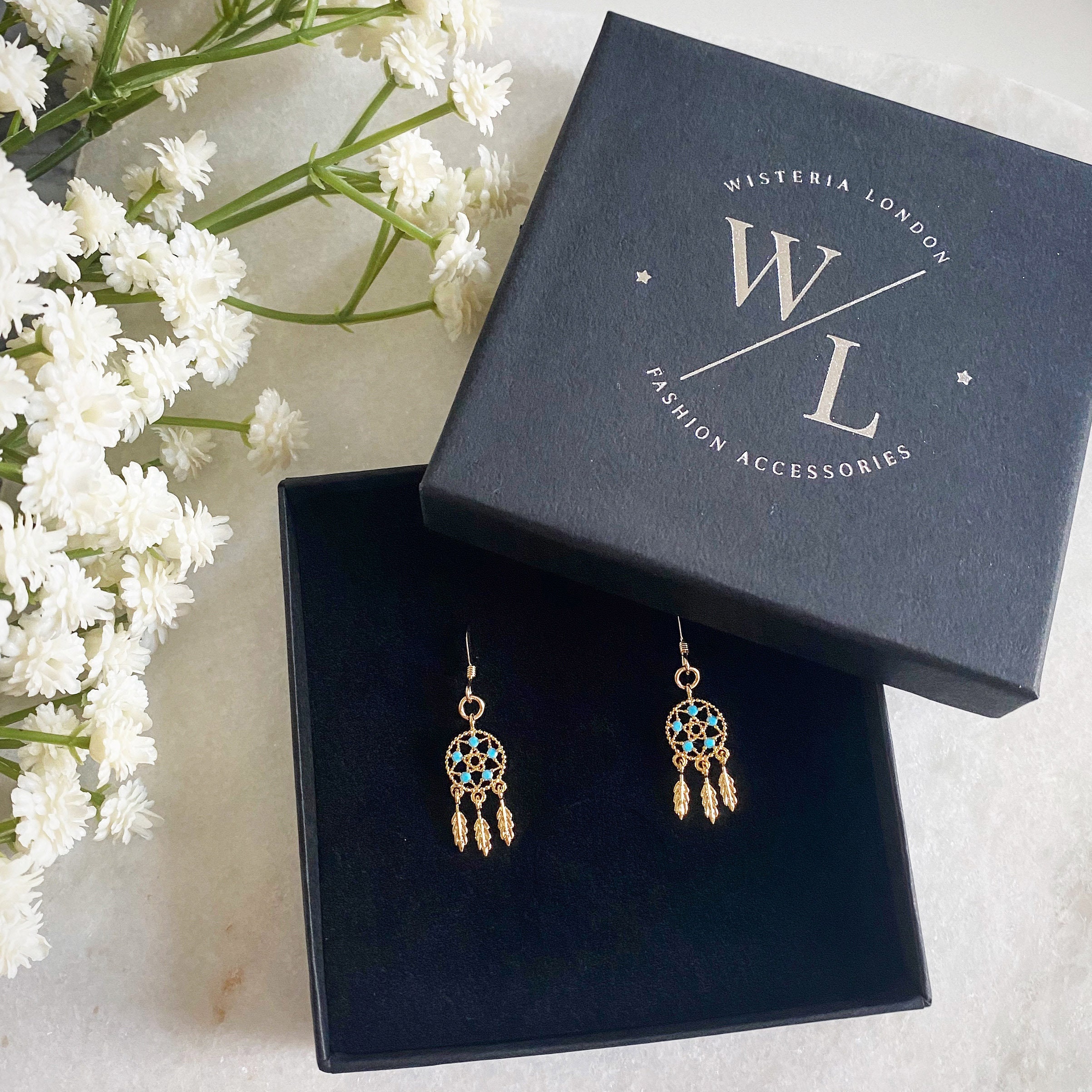 Dainty Dreamcatcher Earrings, Gold Earrings, Boho Inspired, Dreamcatcher Jewellery, Drop Earrings, Dangle Earrings, Gifts for Her