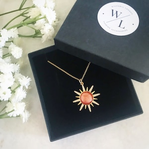 Sun Necklace, CZ Sun Pendant, Positivity Necklace, Celestial Jewellery, Boho Jewellery, Sunburst Necklace, Layered Necklace, Gifts for Her