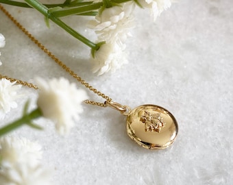 Gold Bee Lover Locket Charm Necklace, Photo Keepsake, Sentimental Jewellery