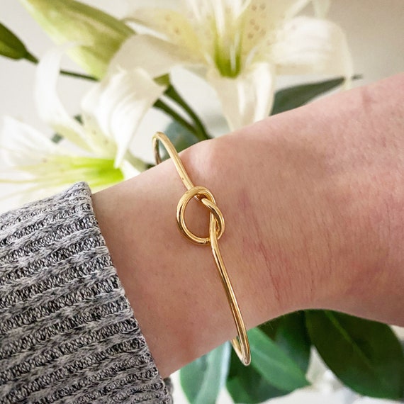 Gold Knot Bangle Friendship Knot Unity Bangle Love Knot Cuff