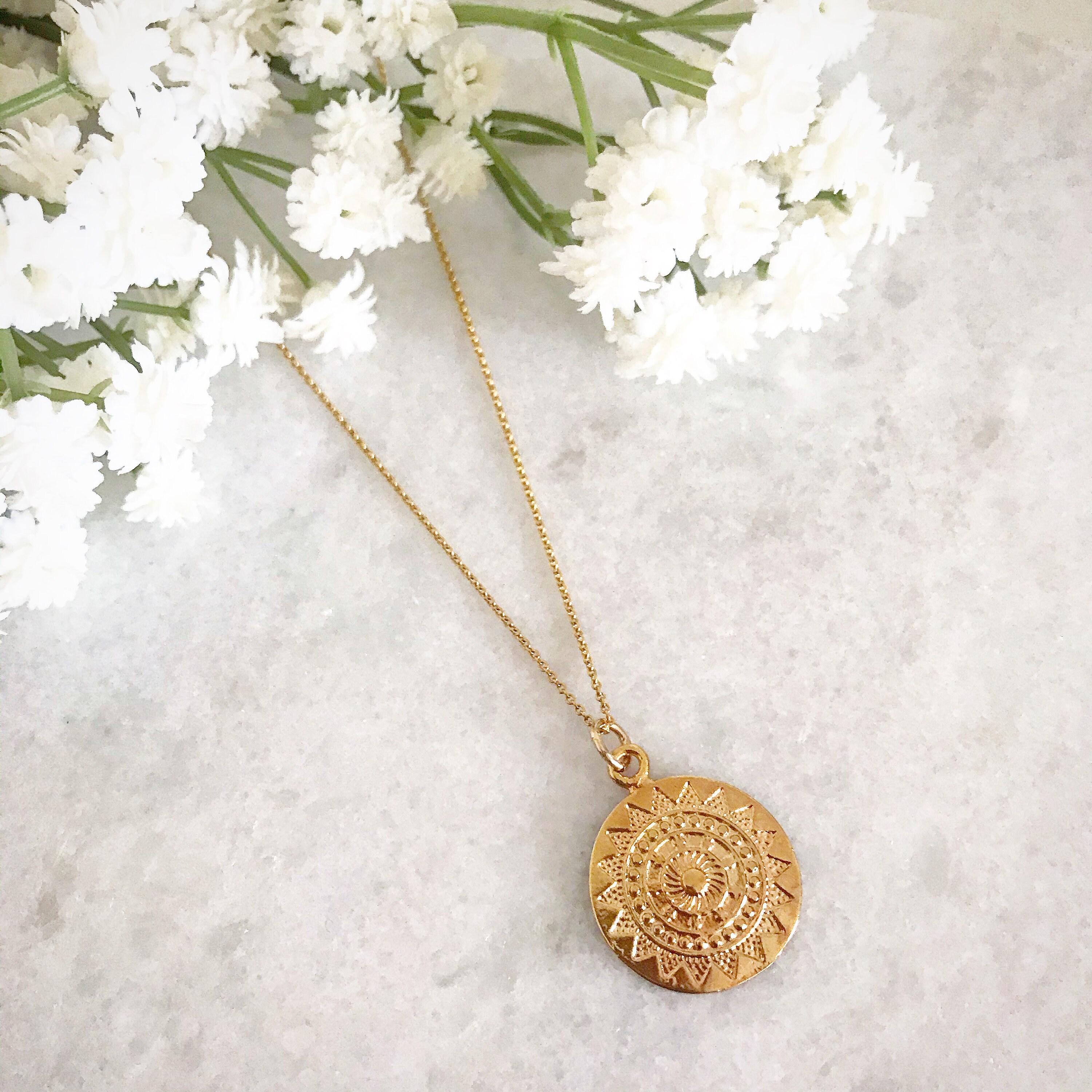 Gold Circle Necklace Etsy UK