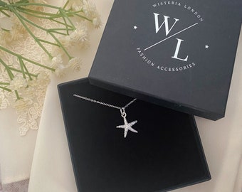 Colar Estrela-do-mar em Prata de Lei, Joias Inspiradas no Oceano, Presente para Amantes da Praia, Joias Náuticas, Colar Estrela, Presentes para Ela