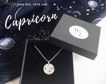 CAPRICORN Constellation Necklace | Zodiac Necklace | Sterling Silver | Star Sign Necklace | Birthday Gift | Celestial Jewellery
