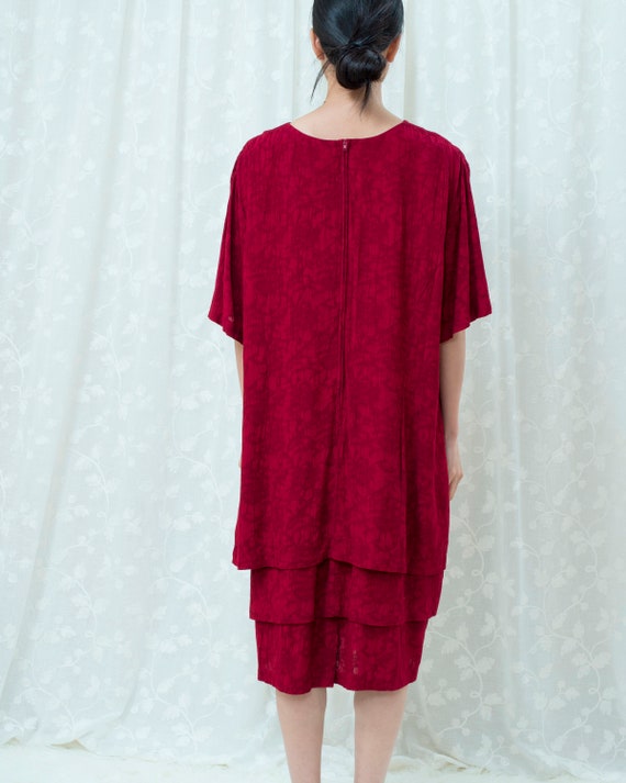 deep red cocktail dress