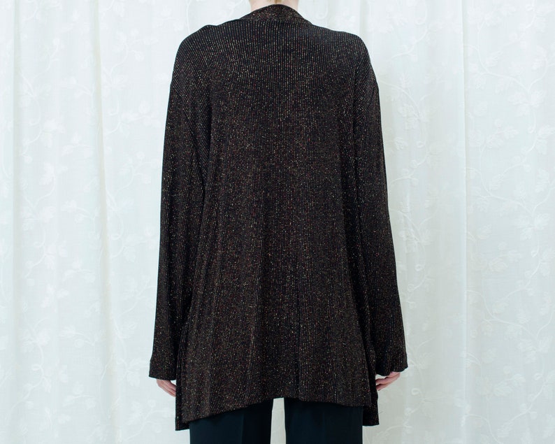 formal knit jacket disco sweater 80s black sparkle cardigan evening cover up red glitter evening cardigan slinky metallic sweater