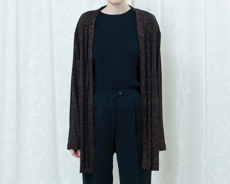 formal knit jacket disco sweater 80s black sparkle cardigan evening cover up red glitter evening cardigan slinky metallic sweater
