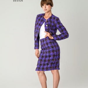Tweed Suit with skirt, 2 piece Suit, Tweed 2 piece set Tweed Jacket, Women&#39;s Suit, Chanel Style, Classic Women&#39;s Suit, Wool Suit, Warm Suit