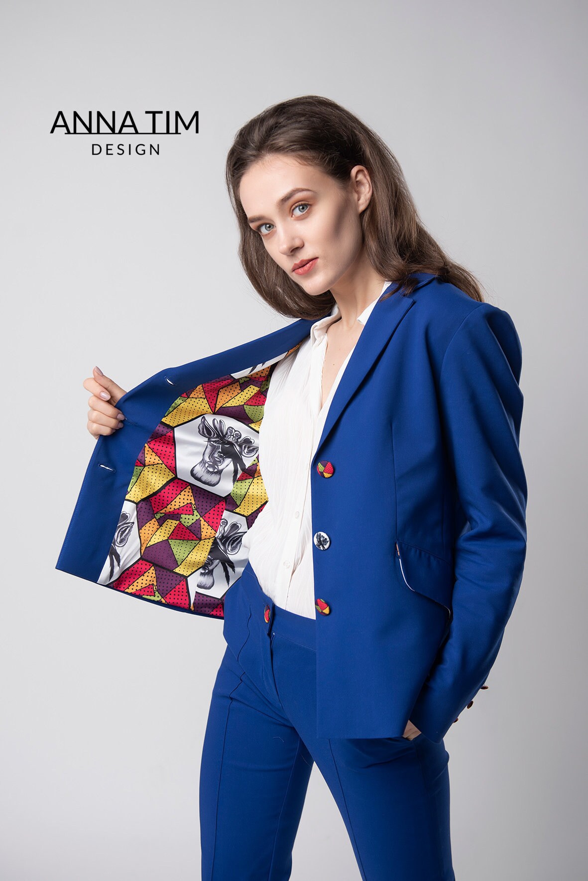 blue suit jacket womens