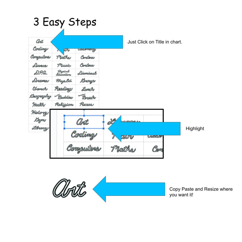 Cursive Subject Titles for Labels - Etsy