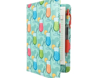 Summer Frozen Cocktails Hurricane Glass Server Book for Waitresses