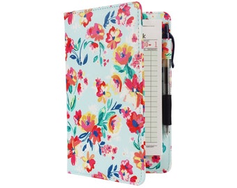 Oriental Flowers Watercolor Floral Server Book for Waitresses