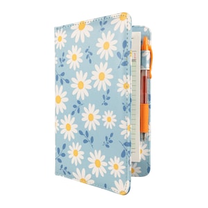 Blue Daisies Floral Server Book for Waitresses