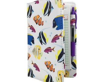 Tropical Fish Watercolor Pattern Server Book for Waitresses