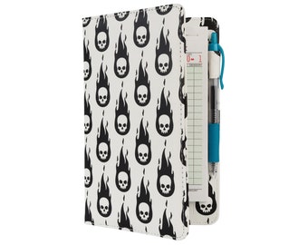 Flaming Skulls Server Book for Waitresses or Restaurant Servers