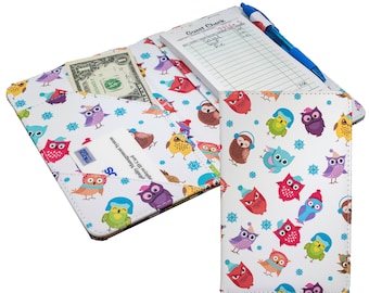 Winter Owls Cute Server Book / Order Pad Holder for Waitresses