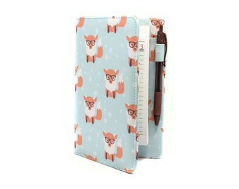 Nerdy Fox with Glasses Server Book for Restaurant Waitresses