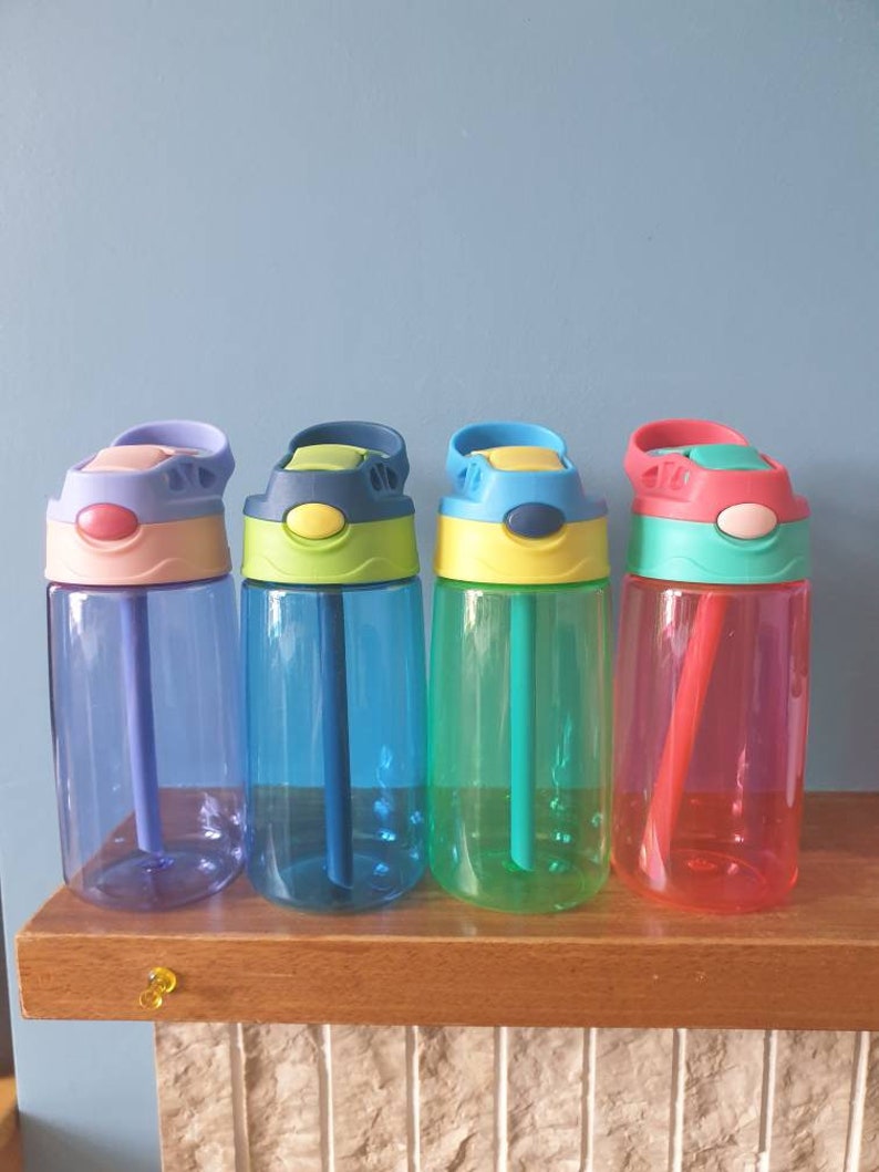 Kids 480ml leak proof pop up spout water bottle with handle Etsy