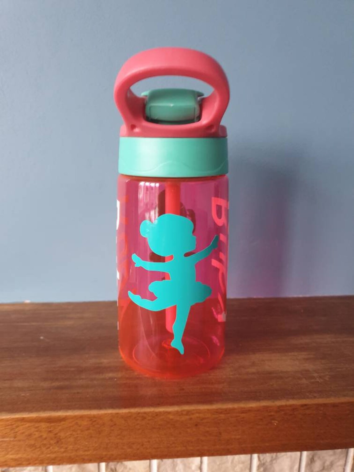 Kids 480ml pop up spout water bottle with handle personalised Etsy