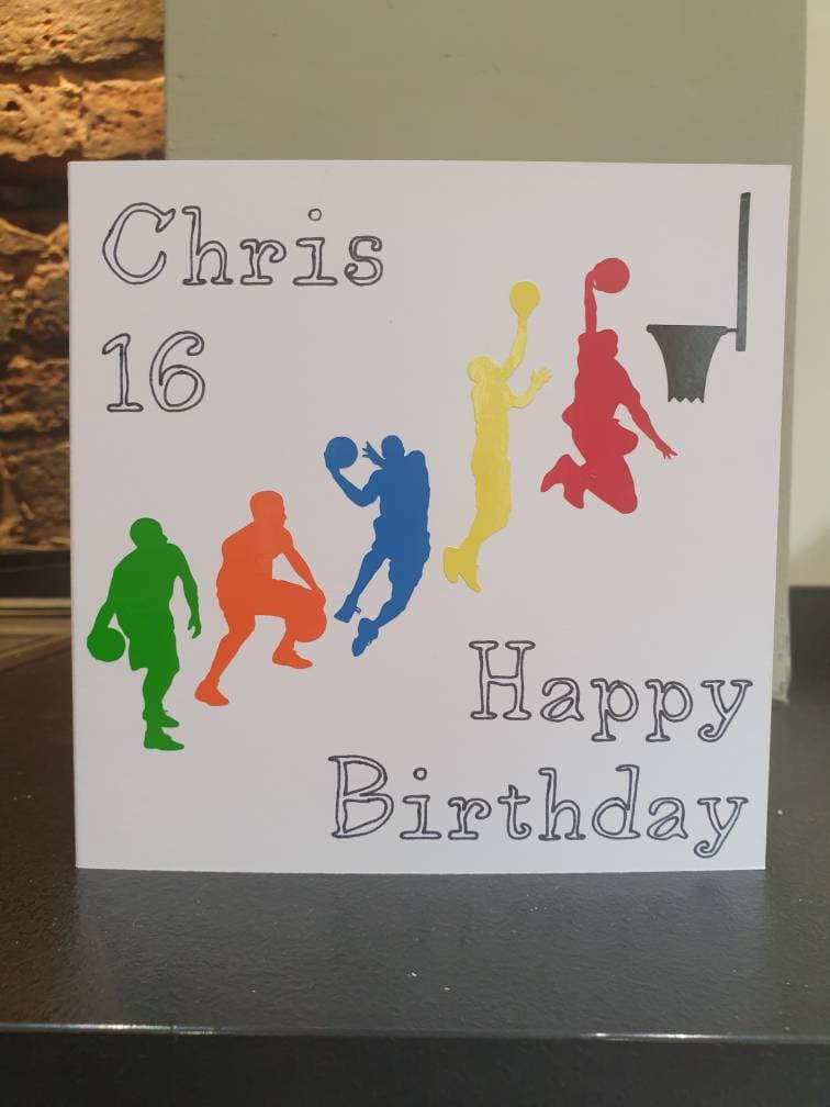 Personalised basketball birthday card / greetings card with Etsy
