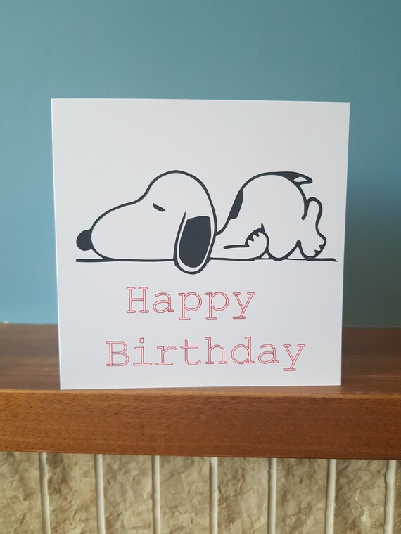 A Lovely Snoopy Dog Birthday Greetings Card Ideal For All Etsy