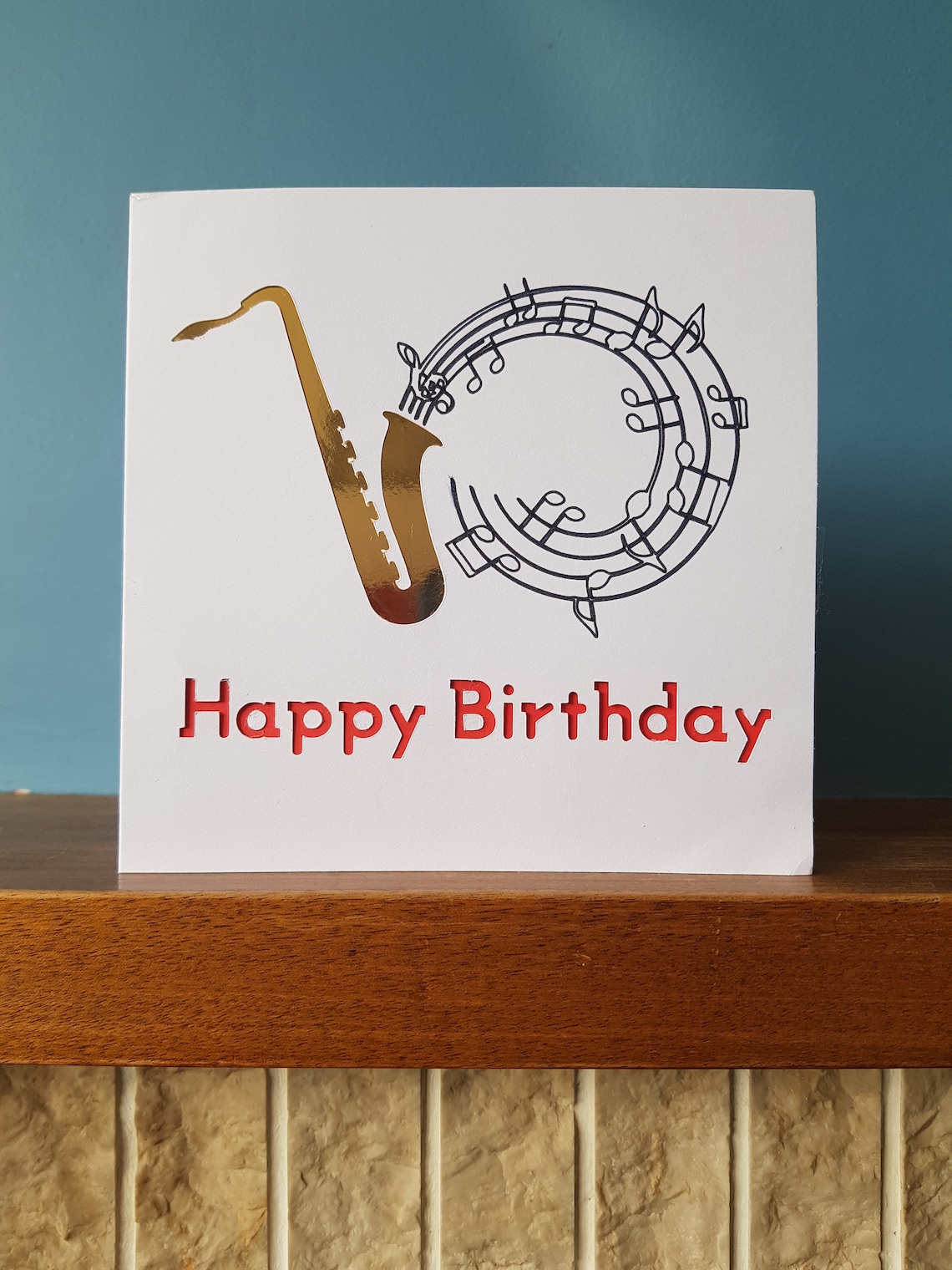 Saxophone Birthday card / greetings card. Etsy