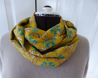 Liberty of London silk crepe de chine double fabric Infinity Scarf in '"Jade"