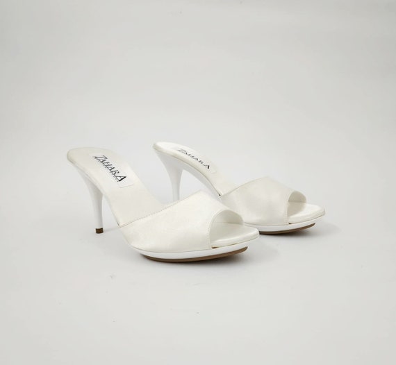 white bridal slippers