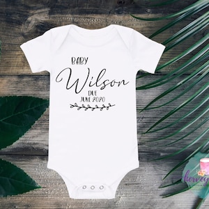 Pregnancy Announcement Baby Bodysuit - Pregnancy Announcement - Baby Announcement - Custom Baby Bodysuit