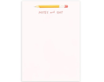 Notes and Sh*t Notepad | Meeting Notepad | To do List Notepad | Desk Accessories | Funny Notepad | Notepad for Work | Tear Off Notepad