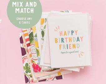 Mix & Match 6 Cards | You Pick Six Cards | Half-Dozen Cards |  Set of Six Blank Greeting Cards