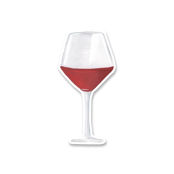 Red Wine Sticker Wine Sticker Glass Wine Sticker - Etsy