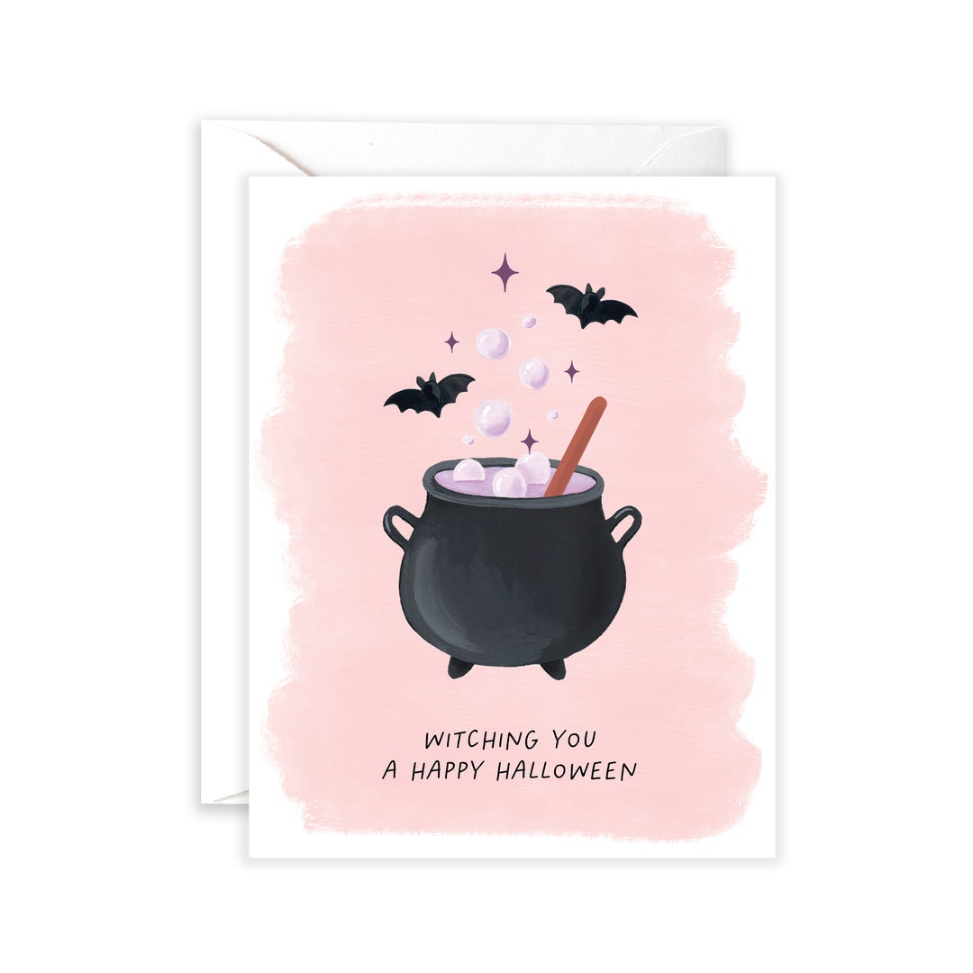 Witching You A Happy Halloween Card | Spooky Season | Cute Halloween ...