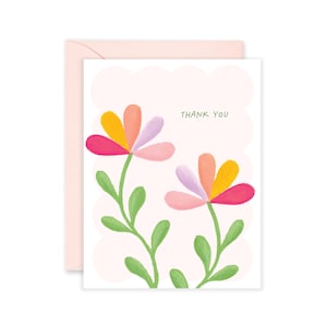 Thank You Flower Fan Greeting Card | Appreciation Greeting Card | Thank You Card | Floral Thank You Card For Friend