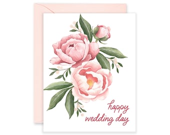 Wedding Bouquet Greeting Card | Happy Wedding Day Card