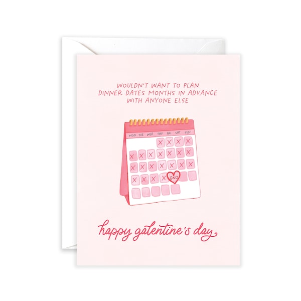 Galentine's Day Calendar | Happy Galentine's Day Card