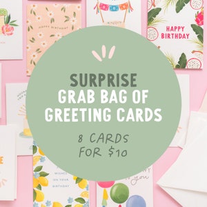 Surprise Grab Bag Of Slightly Imperfect Or Discontinued Greeting Cards | Mystery Bundle of Greeting Cards