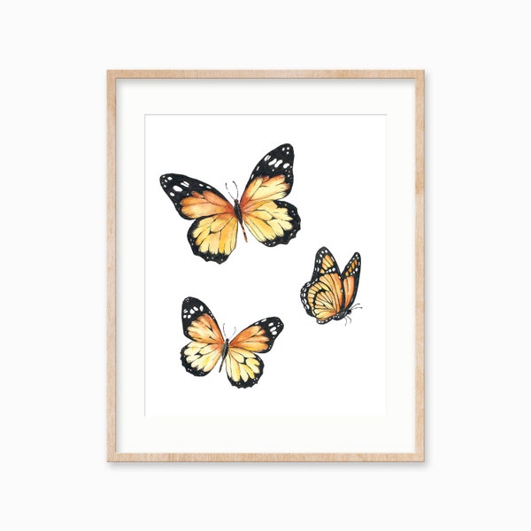 Monarch Butterfly Art Print | Watercolor Art Print | Butterfly Wall Art