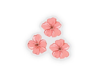 Pink Flower Trio Sticker | Flower Sticker | Waterproof Sticker | Floral Sticker