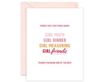 Things That Just Make Sense Friendship Greeting Card | Galentine's Day | Best Friend Card | Girlfriend Humor Card |