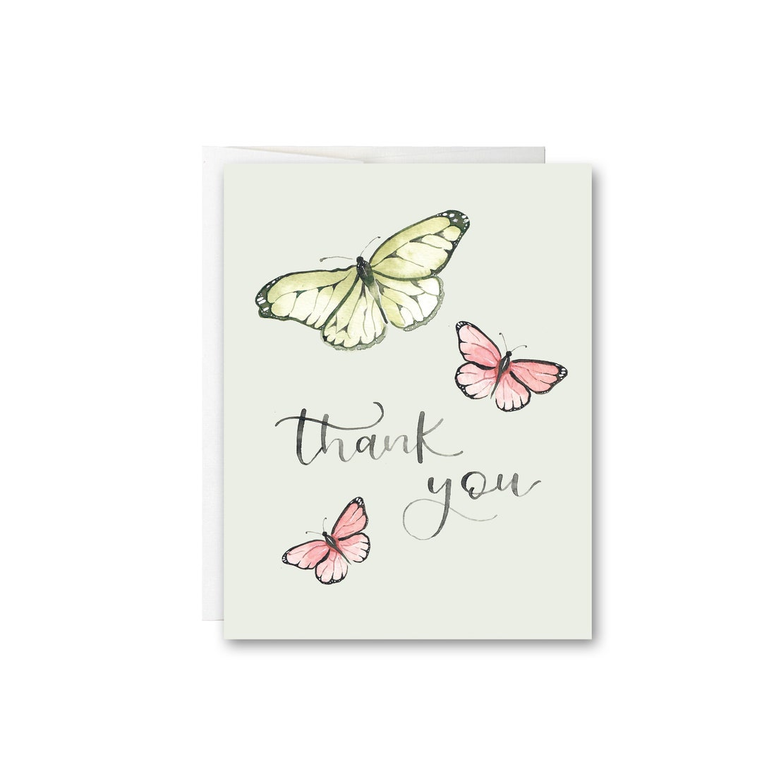 Butterfly Card | Watercolor Note Card | Thank You Card | Greeting Card ...