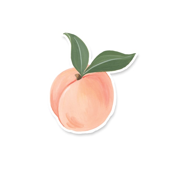 Mini Peach Sticker Peach Sticker Fruit Sticker Georgia | Etsy