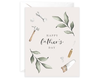 Tool Wreath Father's Day Card | Happy Father's Day Card | Watercolor Card | Card For Dad | Greeting Card