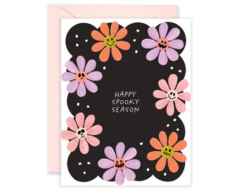 Spooky Flowers Halloween Card | Spooky Season | Cute Halloween Card