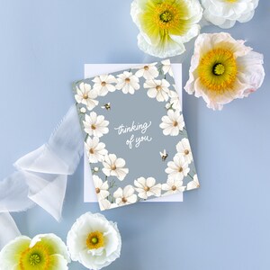 Thinking of You Greeting Card | Watercolor Floral Greeting Card ...