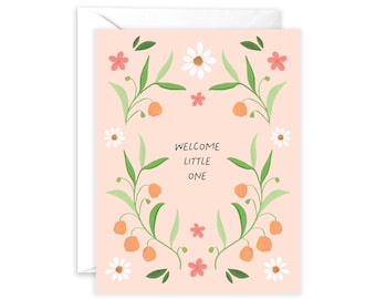 Welcome Little One Greeting Card | Congratulations Card | Card for New Parents | Pregnancy Congratulations