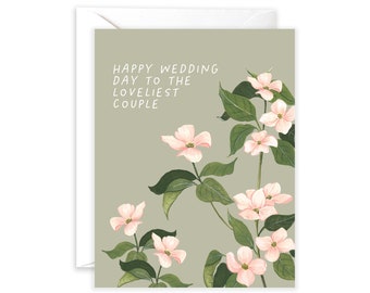 Happy Wedding Day Card | Wedding Congratulations Card | Card for Newlyweds | Wedding Day Card